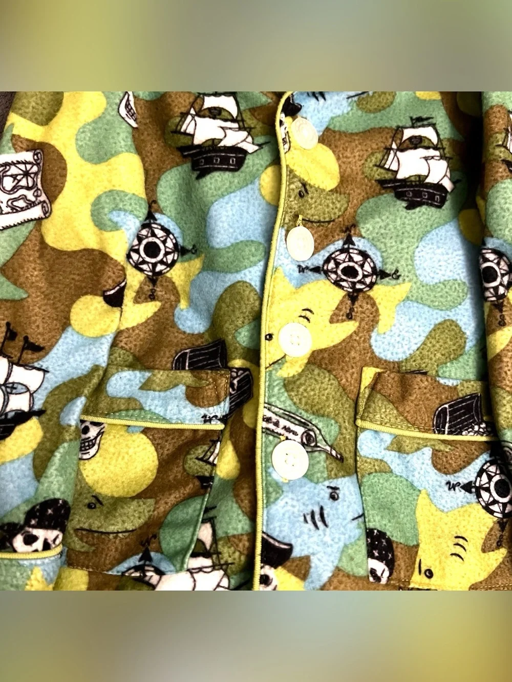 Nick & Nora 2 Piece Flannel Pirate Nautical Theme Pajama Set Size 18M